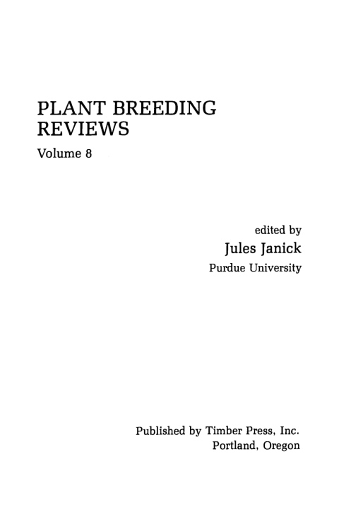 Cover image for book Plant Breeding Reviews