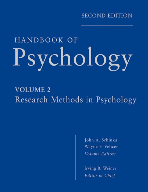 Cover image for book Handbook of Psychology, Research Methods in Psychology