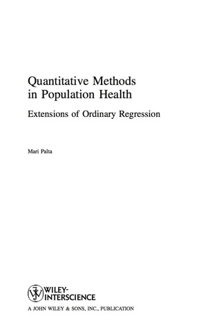 Quantitative Methods in Population Health Extensions of Ordinary Regression