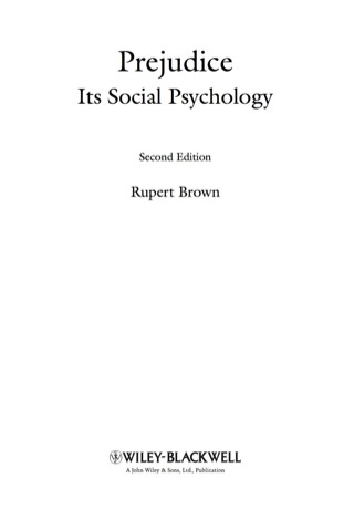 Prejudice Its Social Psychology