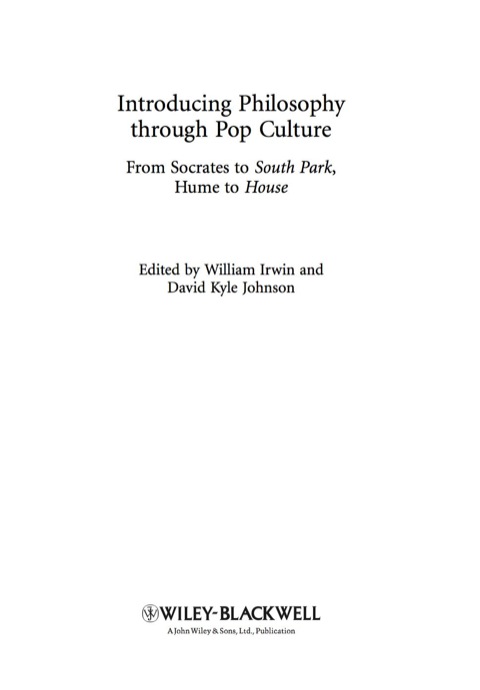 Cover image for book Introducing Philosophy Through Pop Culture: From Socrates to South Park, Hume to House