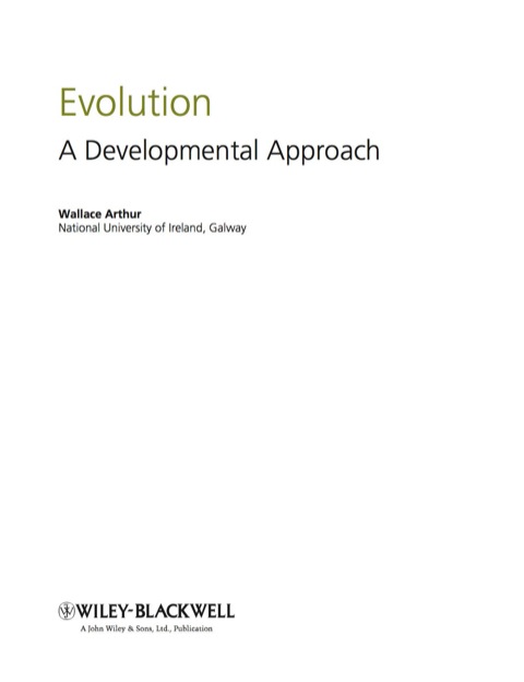 Cover image for book Evolution: A Developmental Approach