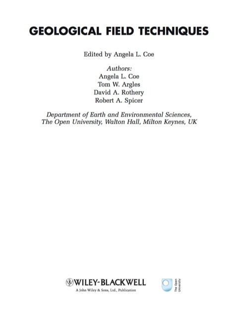 Cover image for book Geological Field Techniques