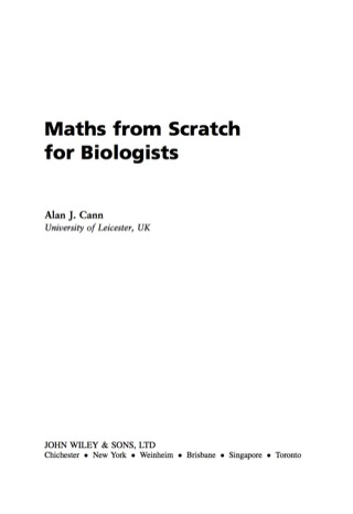 Maths From Scratch for Biologists