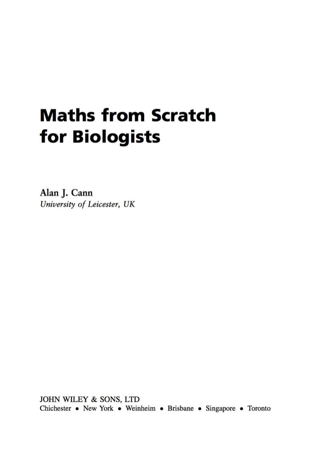 Maths From Scratch for Biologists