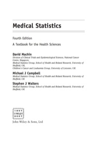 MEDICAL STATISTICS A TEXTBOOK FOR THE HEALTH SCIENCES