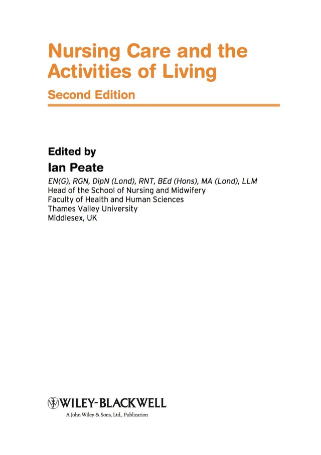 Nursing Care and the Activities of Living
