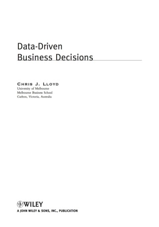 Data Driven Business Decisions