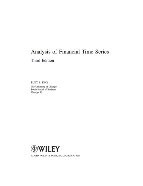 Analysis of Financial Time Series