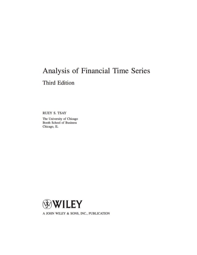 Analysis of Financial Time Series