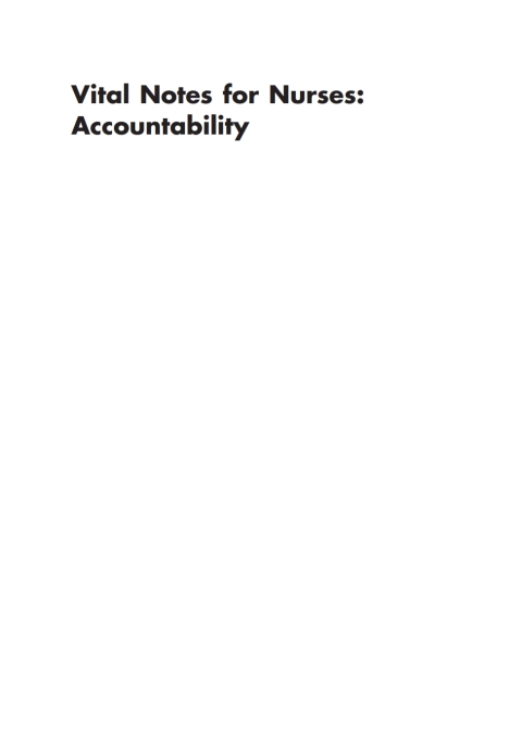 Cover image for book Vital Notes for Nurses: Accountability