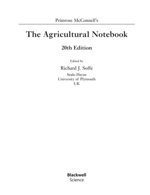 Cover image for book The Agricultural Notebook