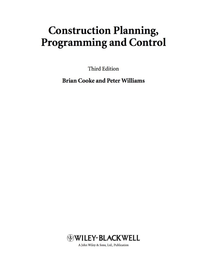 Construction Planning Programming and Control