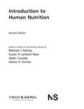 Introduction to Human Nutrition - Michael J. Gibney, Susan A. Lanham-New, Aedin Cassidy, Hester H. Vorster