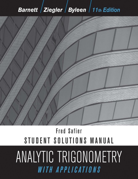 Cover image for book Student Solutions Manual to accompany Analytic Trigonometry with Applications