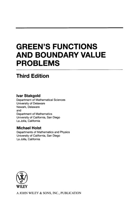 Cover image for book Green's Functions and Boundary Value Problems