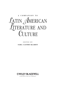 Cover image: A Companion to Latin American Literature and Culture 1st edition 9781118492147