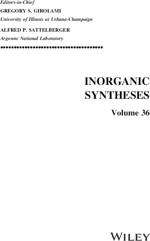 Cover image for book Inorganic Syntheses