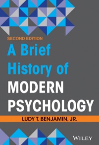 Cover image: A Brief History of Modern Psychology 2nd edition 9781118206775