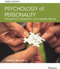 Cover image: Psychology of Personality - Viewpoints, Research, and Applications 3rd edition 9781118504437