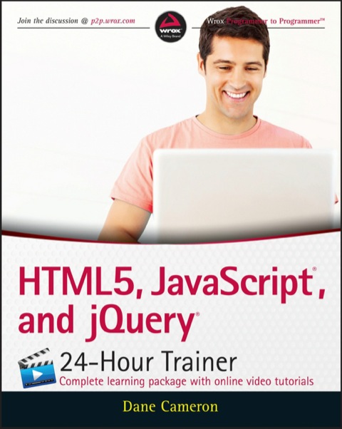 Cover image for book HTML5, JavaScript and jQuery 24-Hour Trainer
