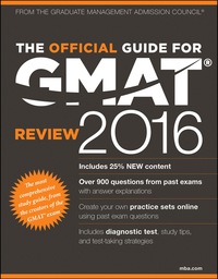Cover image: The Official Guide for GMAT Review 2016 with Online Question Bank and Exclusive Video 15th edition 9781119042488