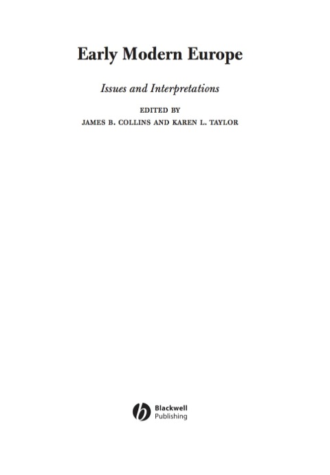 Cover image for book Early Modern Europe: Issues and Interpretations
