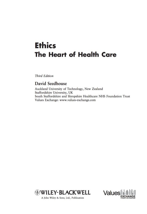 Cover image for book Ethics - The Heart of Health care