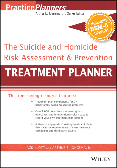 Cover image for book The Suicide and Homicide Risk Assessment and Prevention Treatment Planner, with DSM-5 Updates