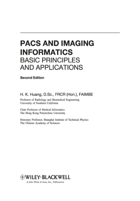 Cover image for book PACS and Imaging Informatics: Basic Principles and Applications
