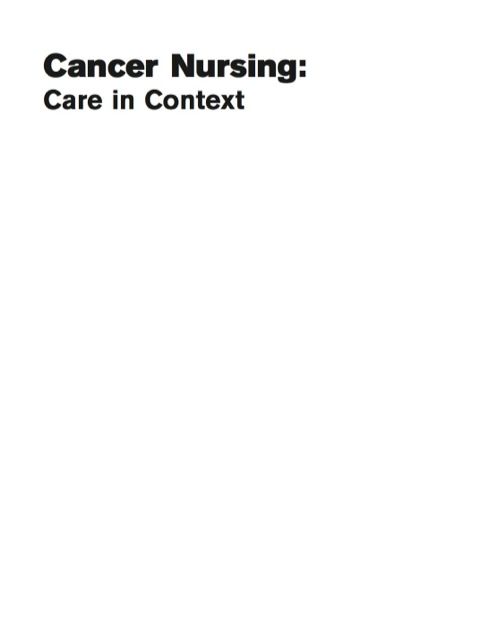 Cover image for book Cancer Nursing: Care in Context