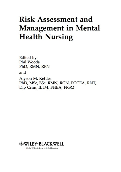 Cover image for book Risk Assessment and Management in Mental Health Nursing