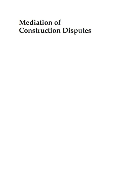 Cover image for book Mediation of Construction Disputes
