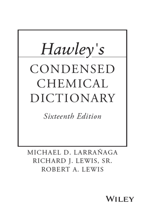 Cover image for book Hawley's Condensed Chemical Dictionary