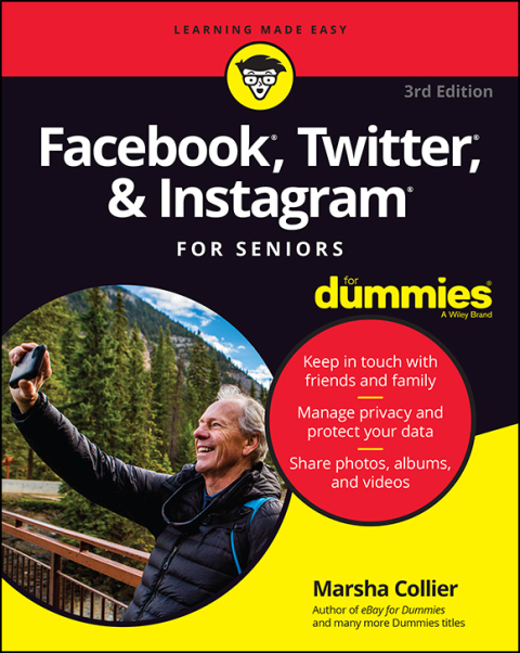 Cover image for book Facebook, Twitter, & Instagram For Seniors For Dummies, 3rd Edition