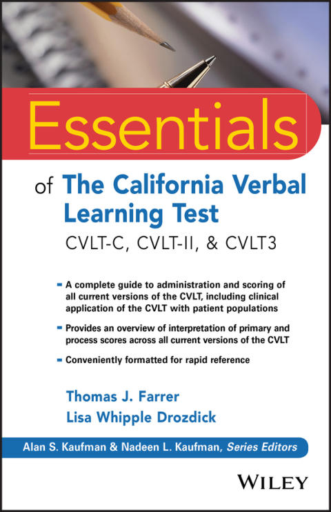 Cover image for book Essentials of the California Verbal Learning Test
