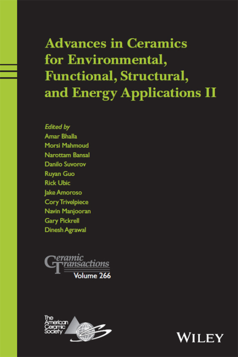 Advances in Ceramics for Environmental, Functional, Structural, and Energy Applications II, Ceramic Transactions 