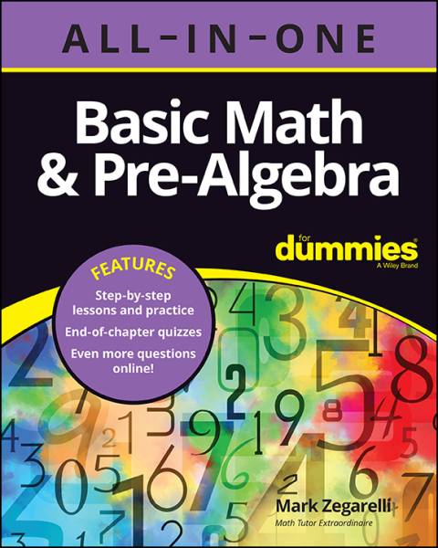 Cover image for book Basic Math & Pre-Algebra All-in-One For Dummies (  Chapter Quizzes Online)