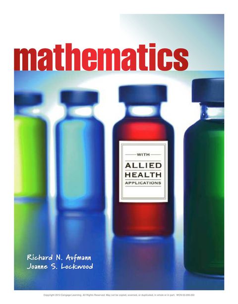 Cover image for book Mathematics with Allied Health Applications