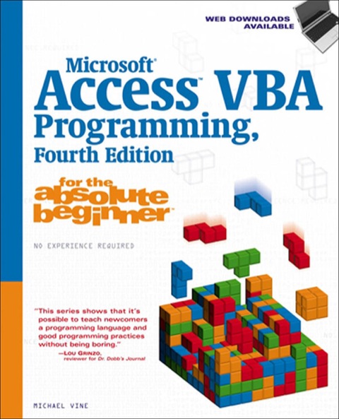 Cover image for book Microsoft Access VBA Programming for the Absolute Beginner