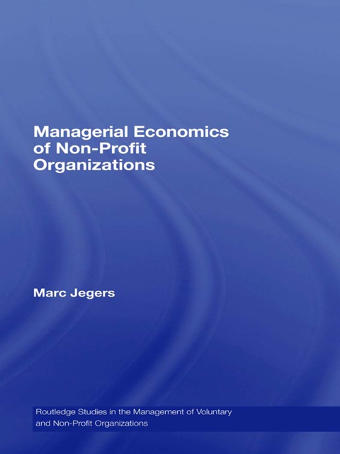 Cover image for book Managerial Economics of Non-Profit Organizations