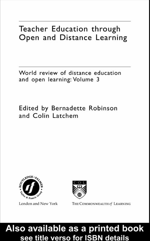 Teacher Education Through Open and Distance Learning 