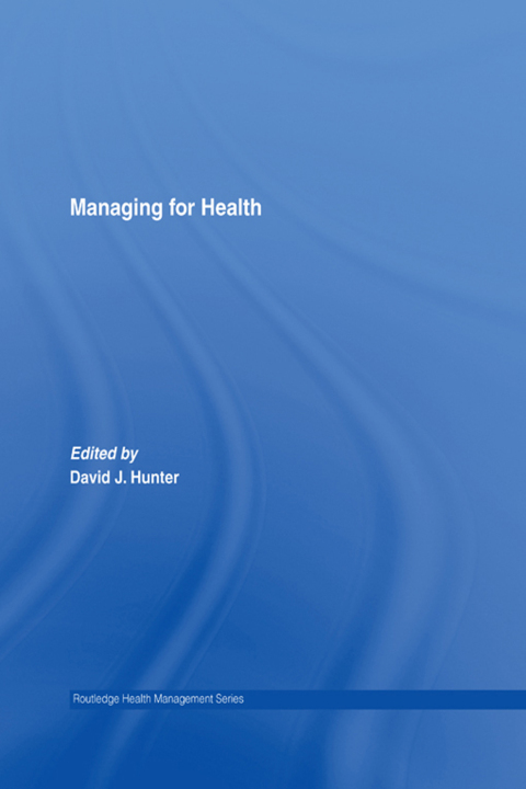 Cover image for book Managing for Health