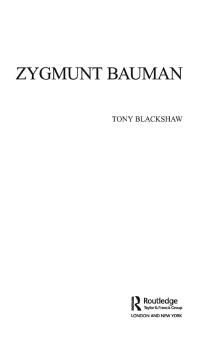 Cover image: Zygmunt Bauman 1st edition 9780415355049