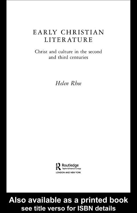 Cover image for book Early Christian Literature