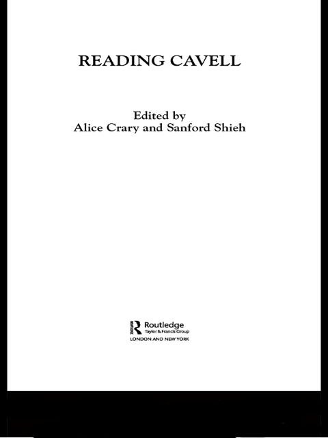 Cover image for book Reading Cavell