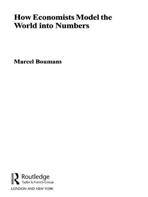 Cover image for book How Economists Model the World into Numbers