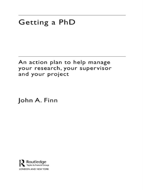 Cover image for book Getting a PhD