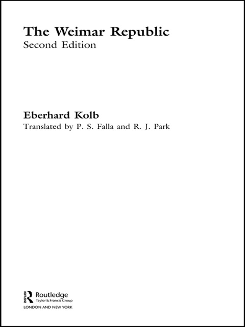 Cover image for book The Weimar Republic