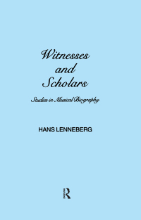 Cover image: Witnesses and Scholars 1st edition 9782881242106